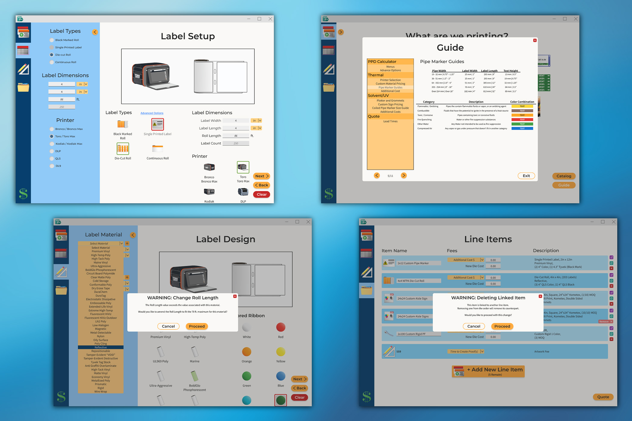 pricing tool high fiedlity wireframes