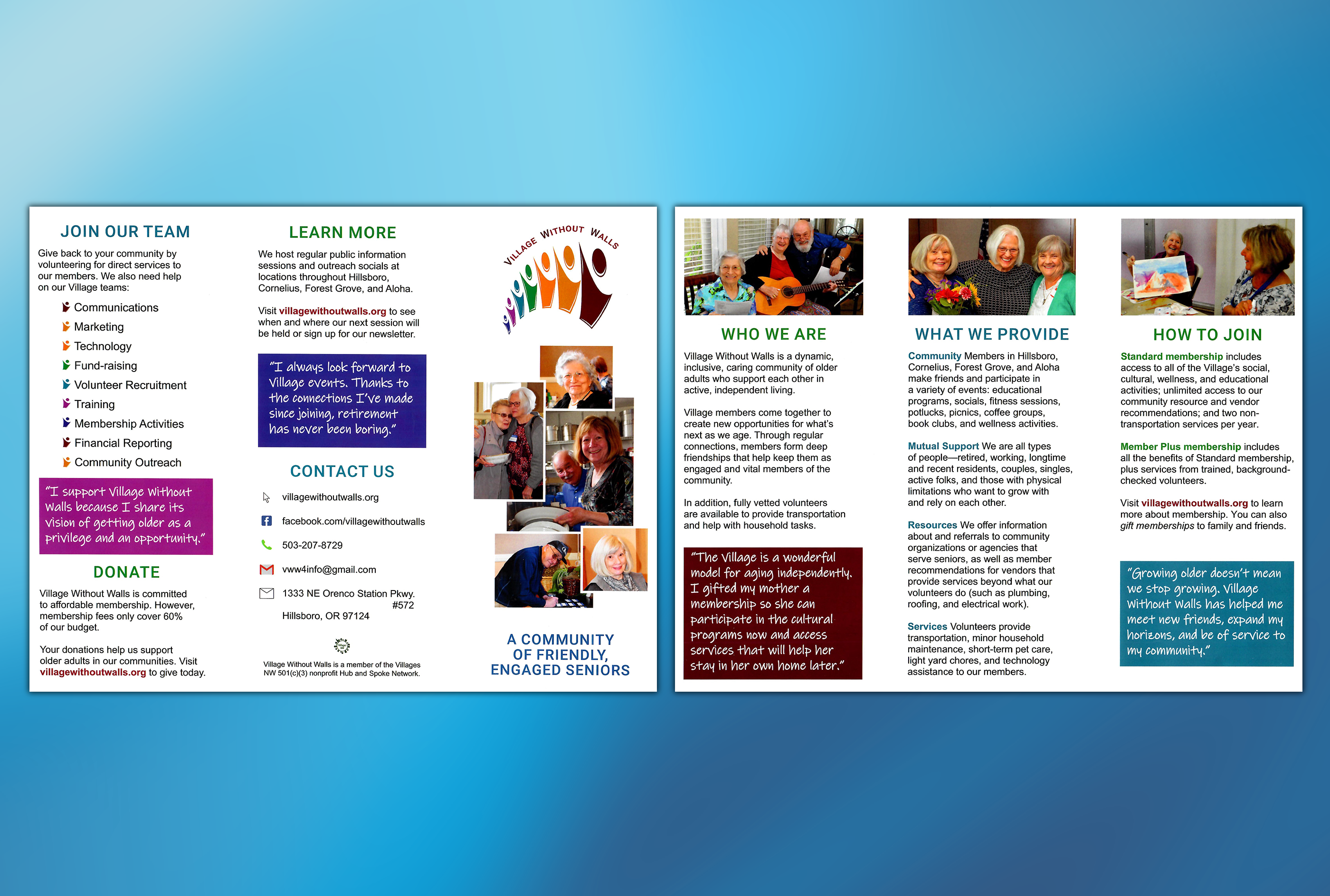 village without walls tri-fold brochure detail